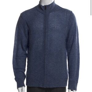 James Perse 100% Cashmere Mock Neck Cardigan Blue Men’s S